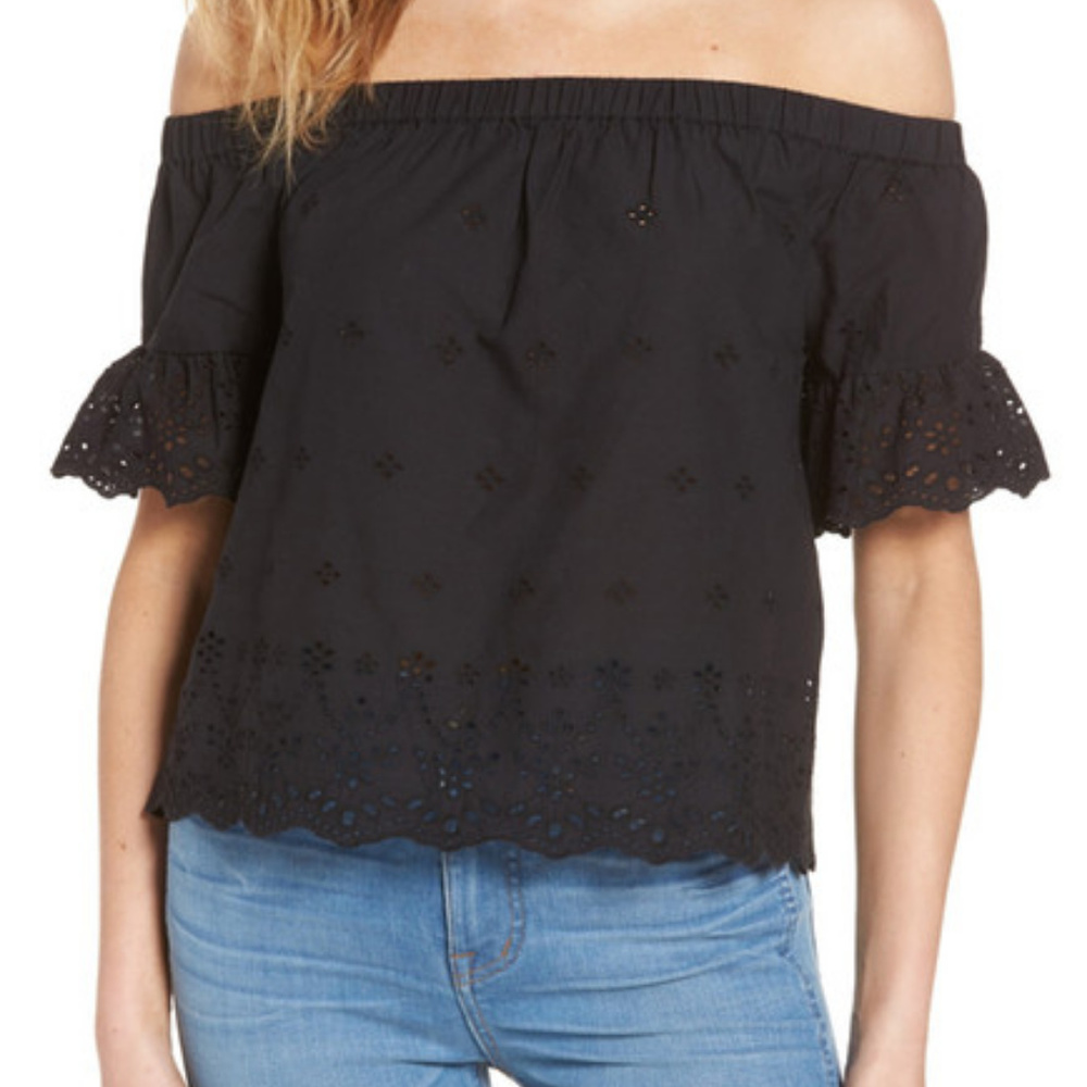 Madewell - Off the Shoulder Eyelet Blouse
